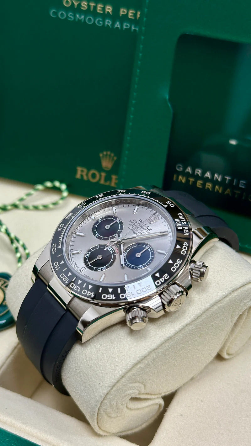 Rolex Cosmograph Daytona 40mm White Gold Grey "Ghost" Dial Oysterflex - 126519LN - New 2025
