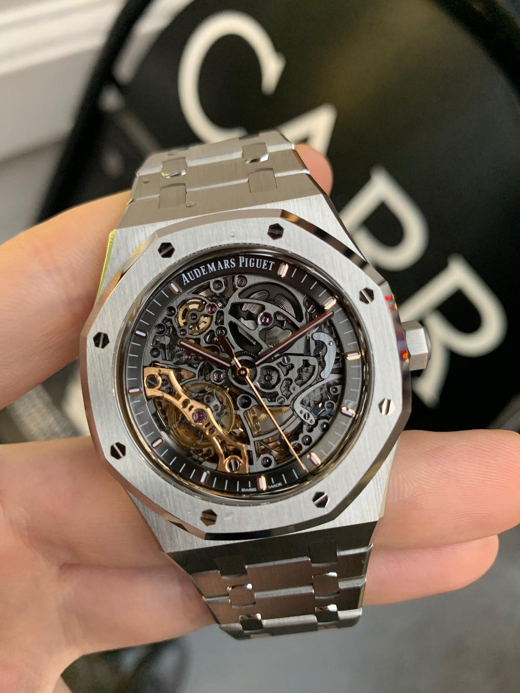 Audemars Piguet Royal Oak Skeleton – Grey Edition  Premium 1:1 Clone + AP Presentation Box
