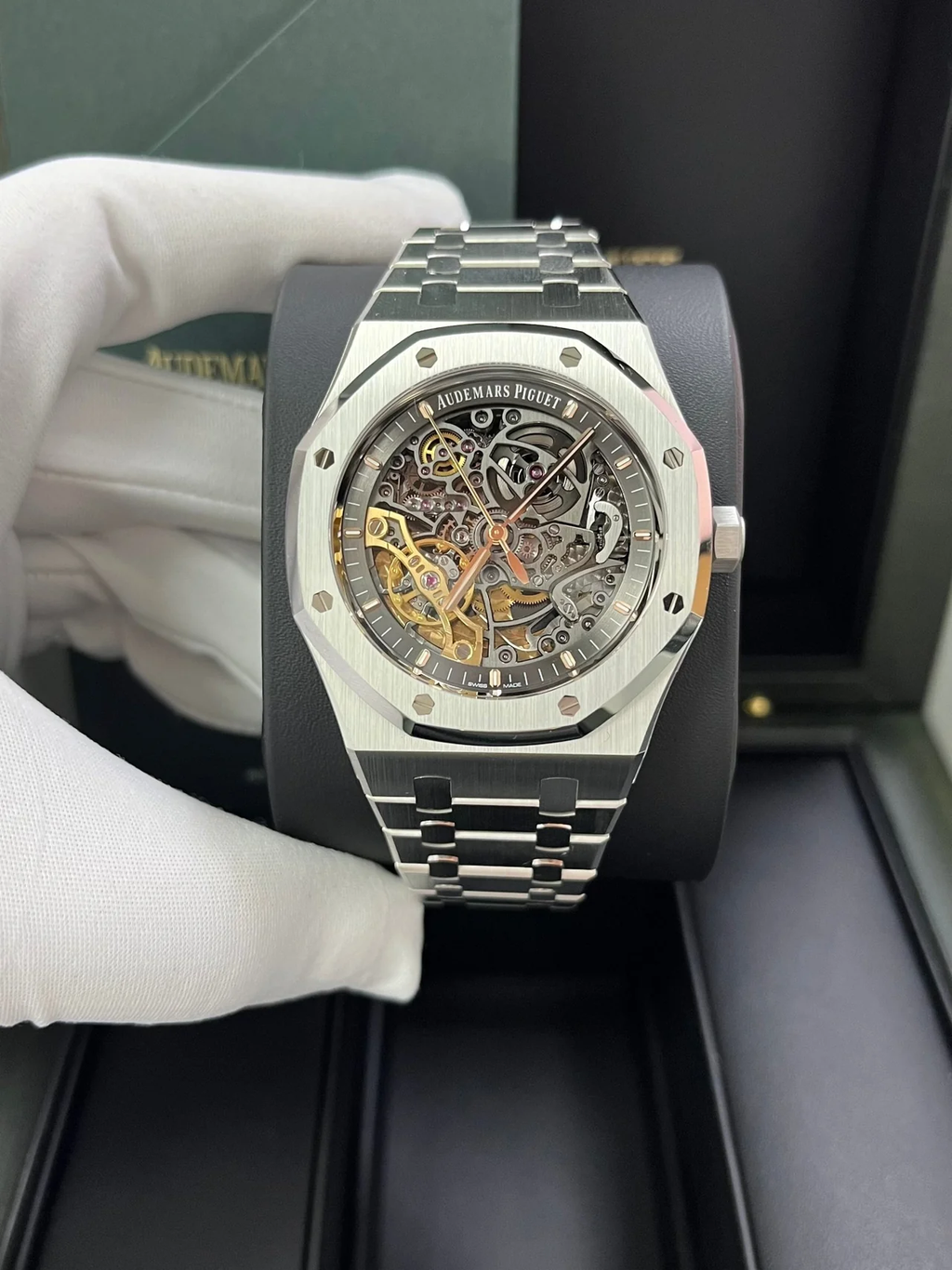 Audemars Piguet Royal Oak Skeleton – Grey Edition  Premium 1:1 Clone + AP Presentation Box