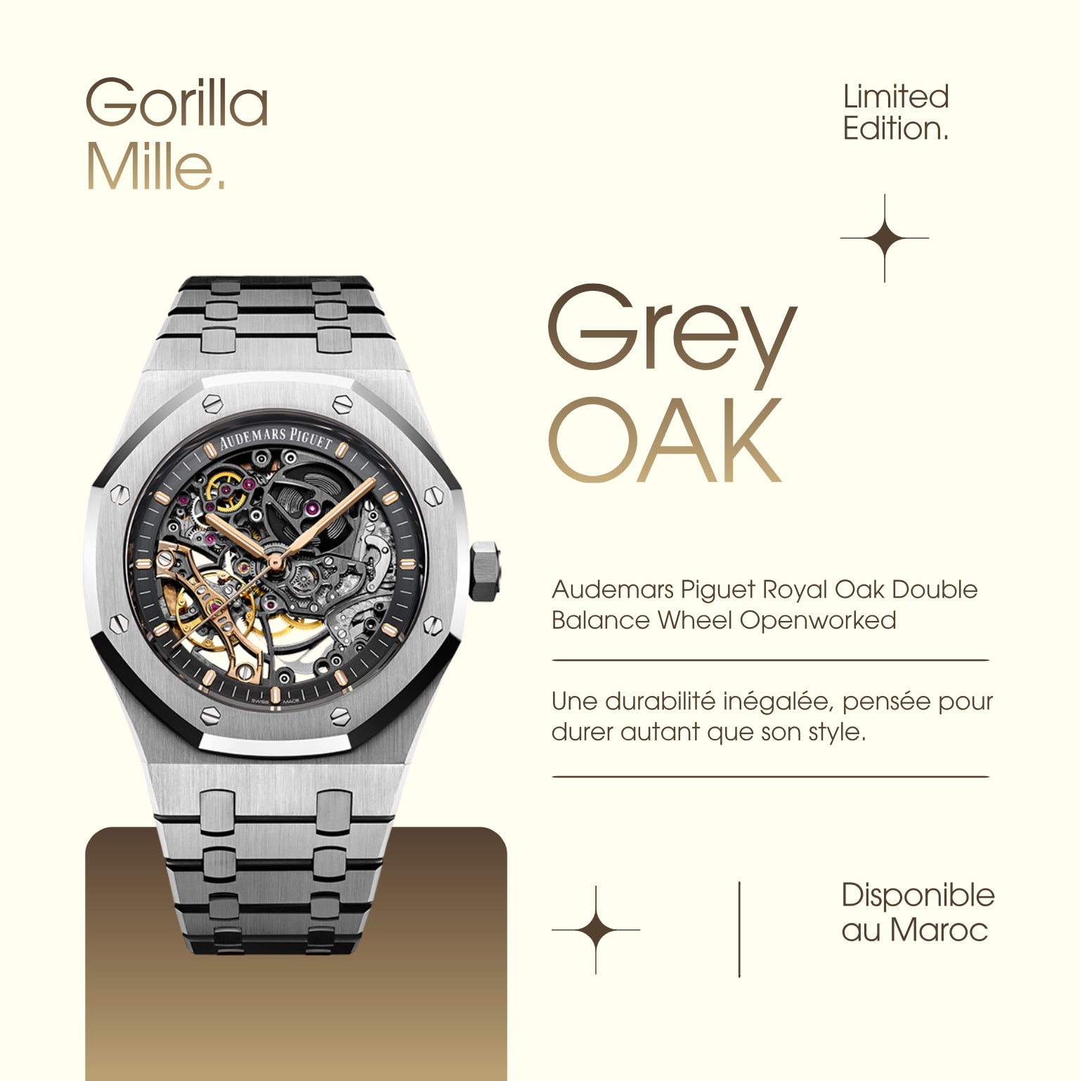 Audemars Piguet Royal Oak Skeleton – Grey Edition  Premium 1:1 Clone + AP Presentation Box
